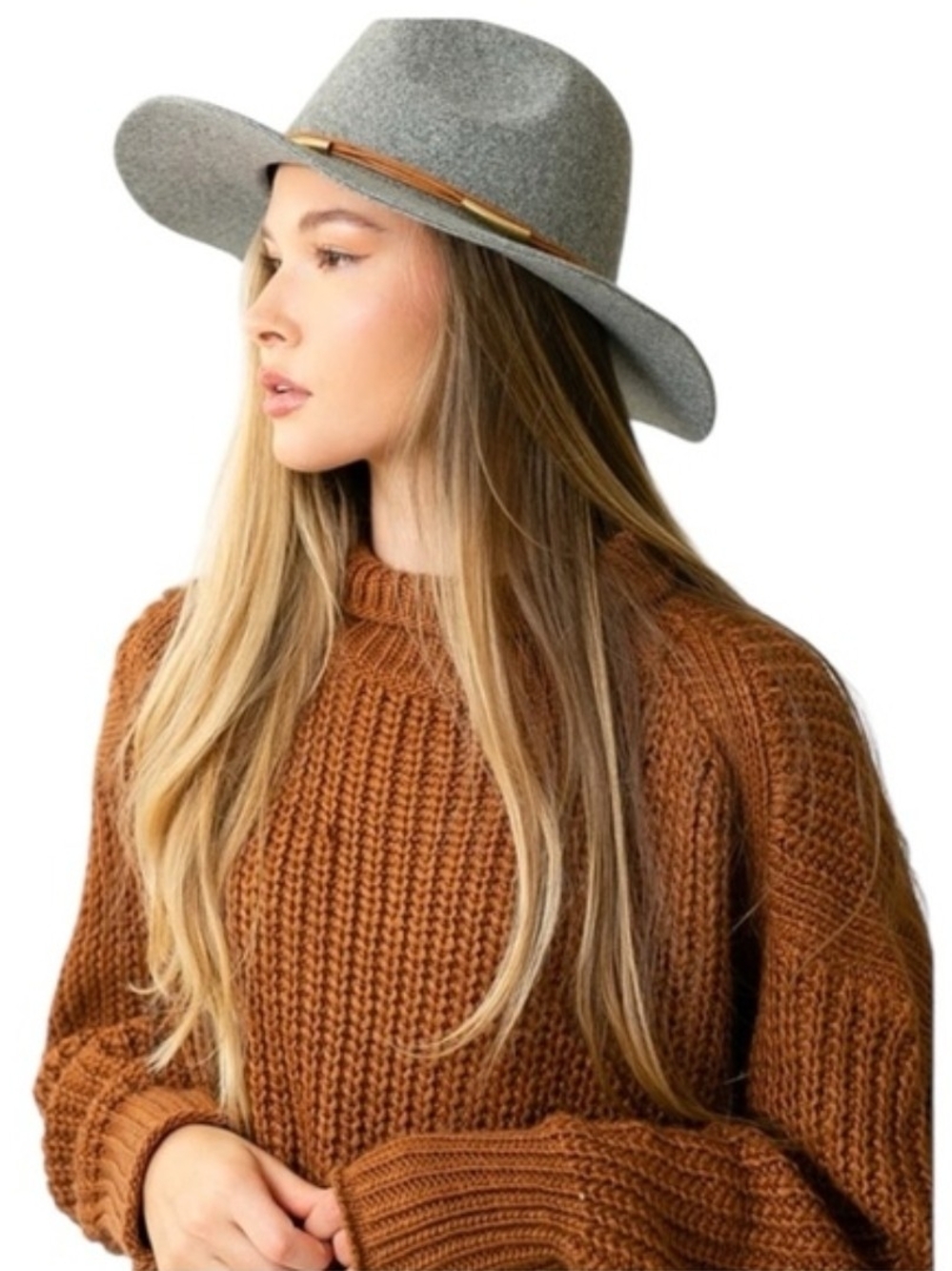 Joyfolie Mia Joy Peggy Lee Boho Felt Hat Gray NWOT